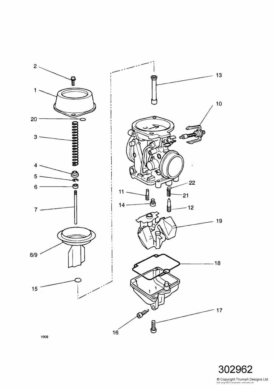 Carburettor Parts 3 Cyl (Carb assy T1240635) exploded diagram