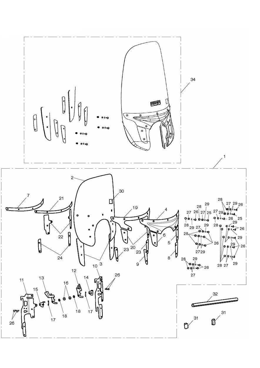 Screen exploded diagram
