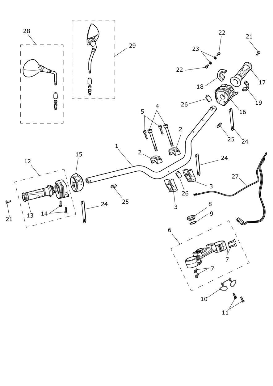 Handlebars & Switches exploded diagram