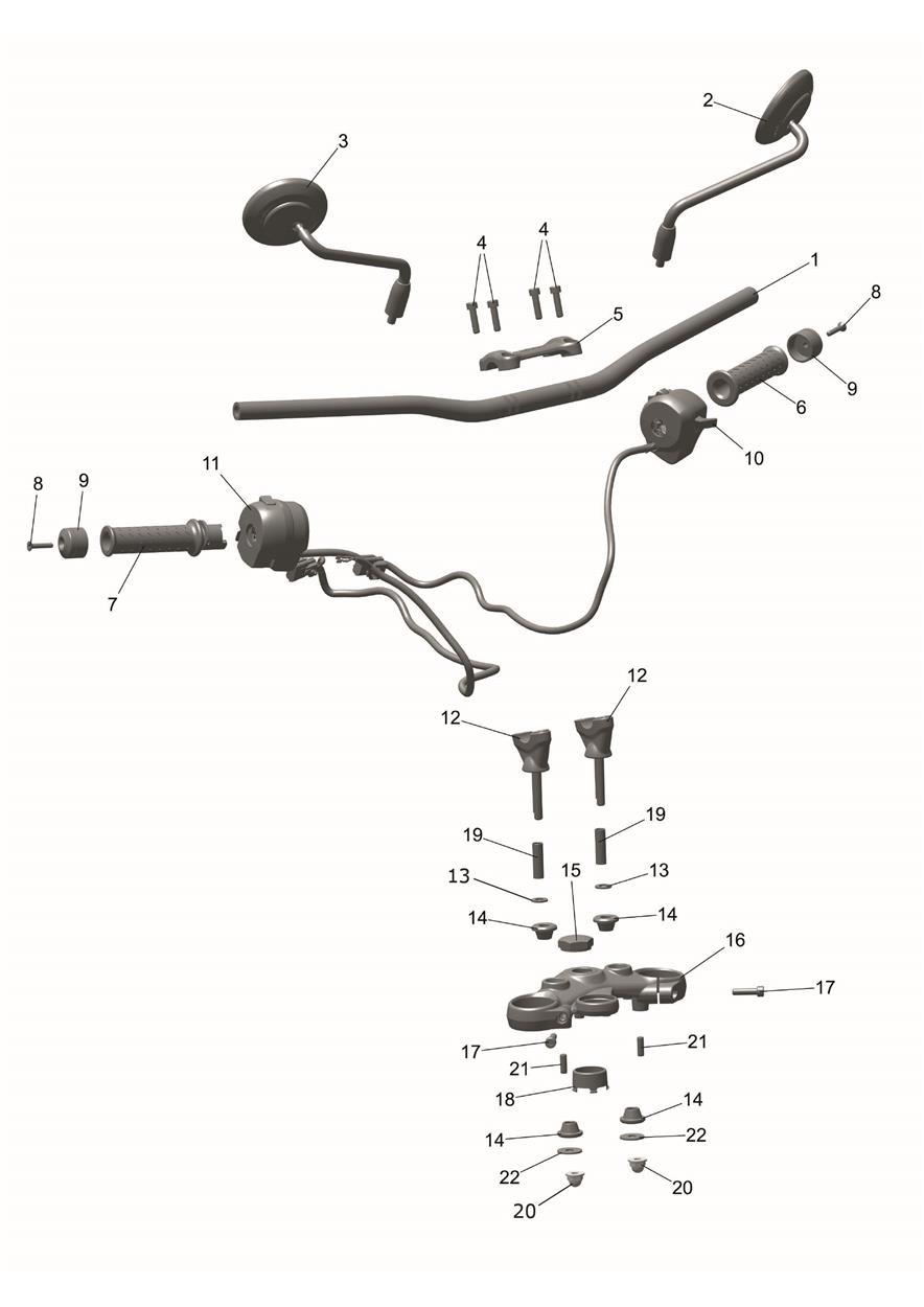 Handlebars & Mirrors exploded diagram