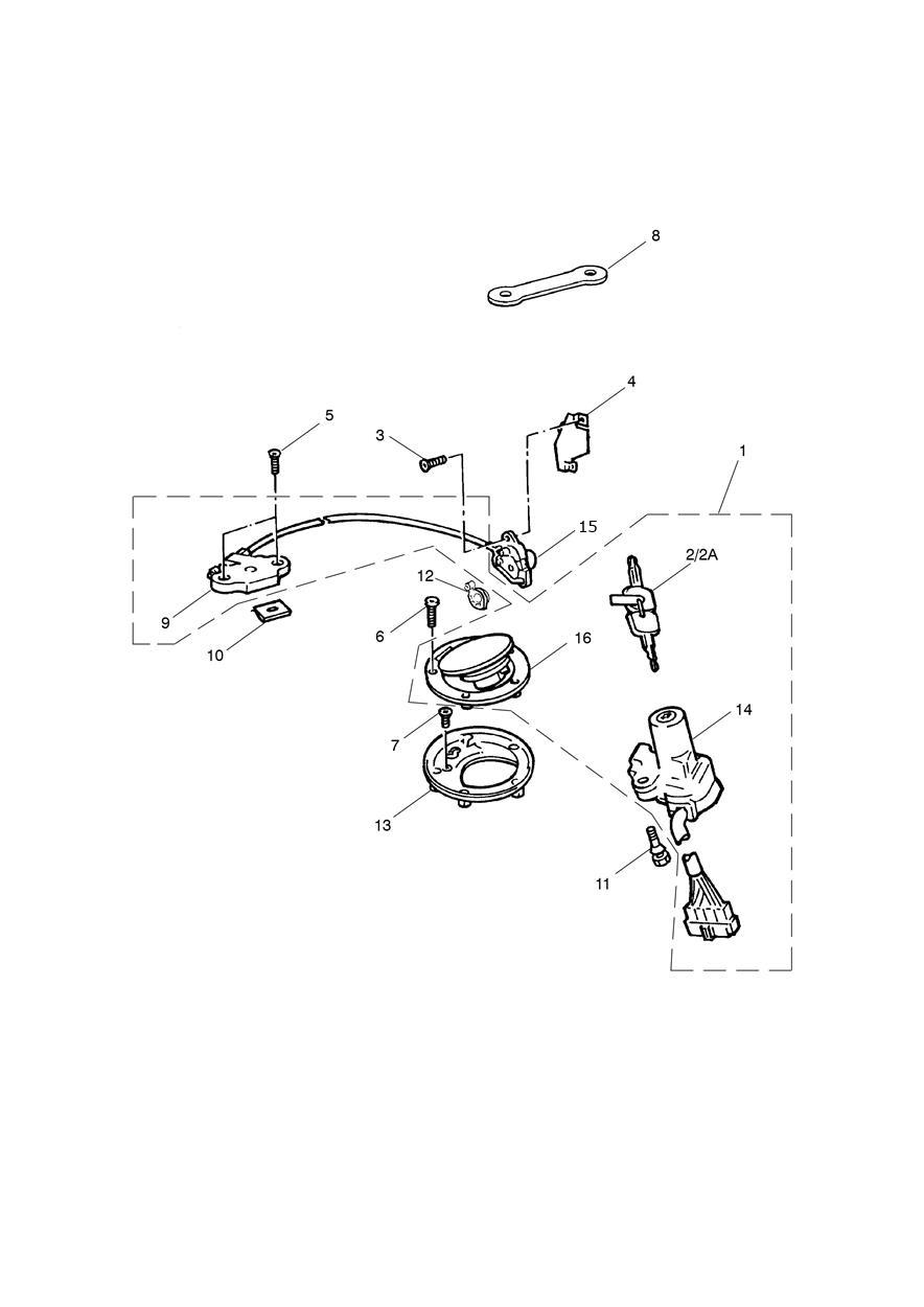 Ignition Switch/Seat Lock exploded diagram