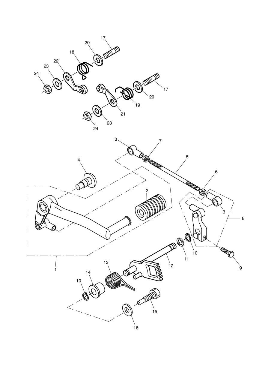 Gear Change Mechanism exploded diagram