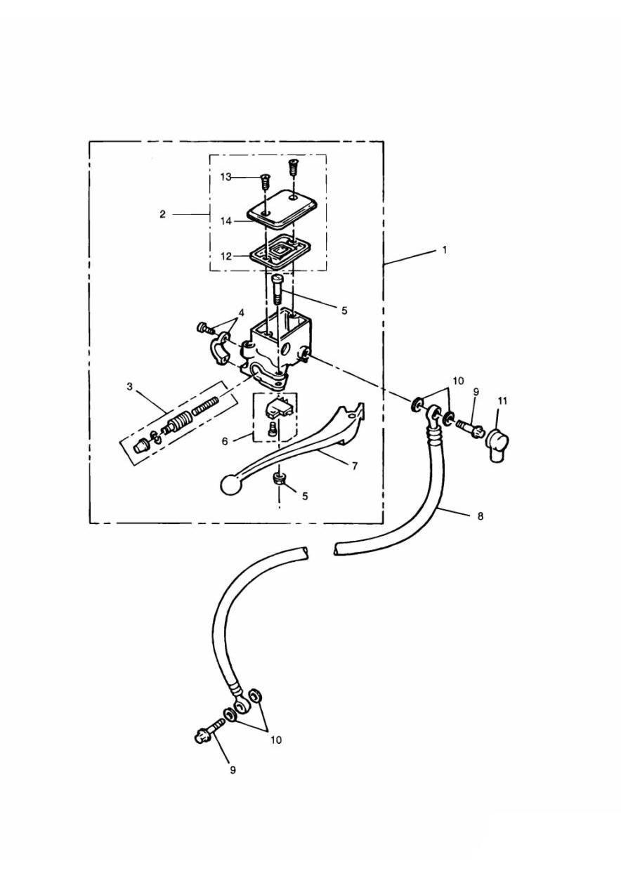 Front Brake Master Cylinder exploded diagram