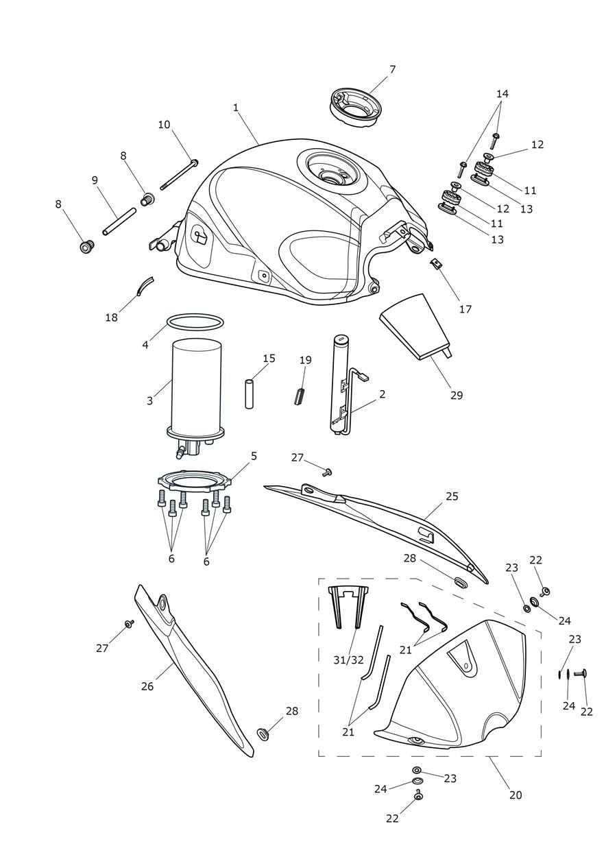 Fuel Tank/Fuel Pump Fittings exploded diagram