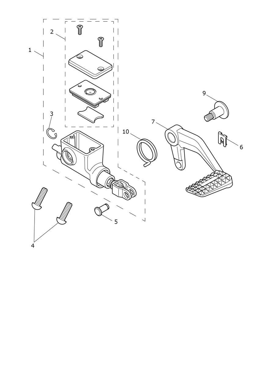 Rear Brake M/Cyl exploded diagram