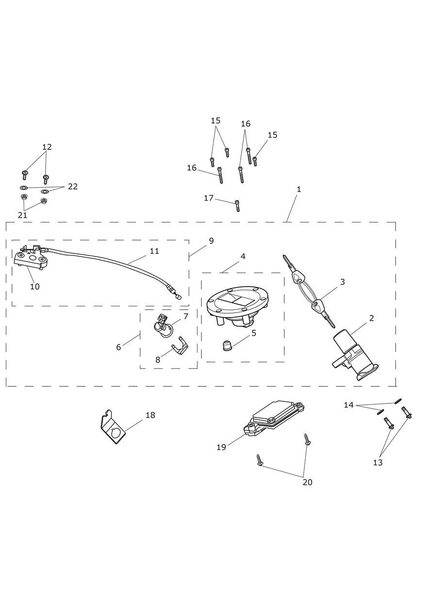 Ignition Switch & Lockset exploded diagram