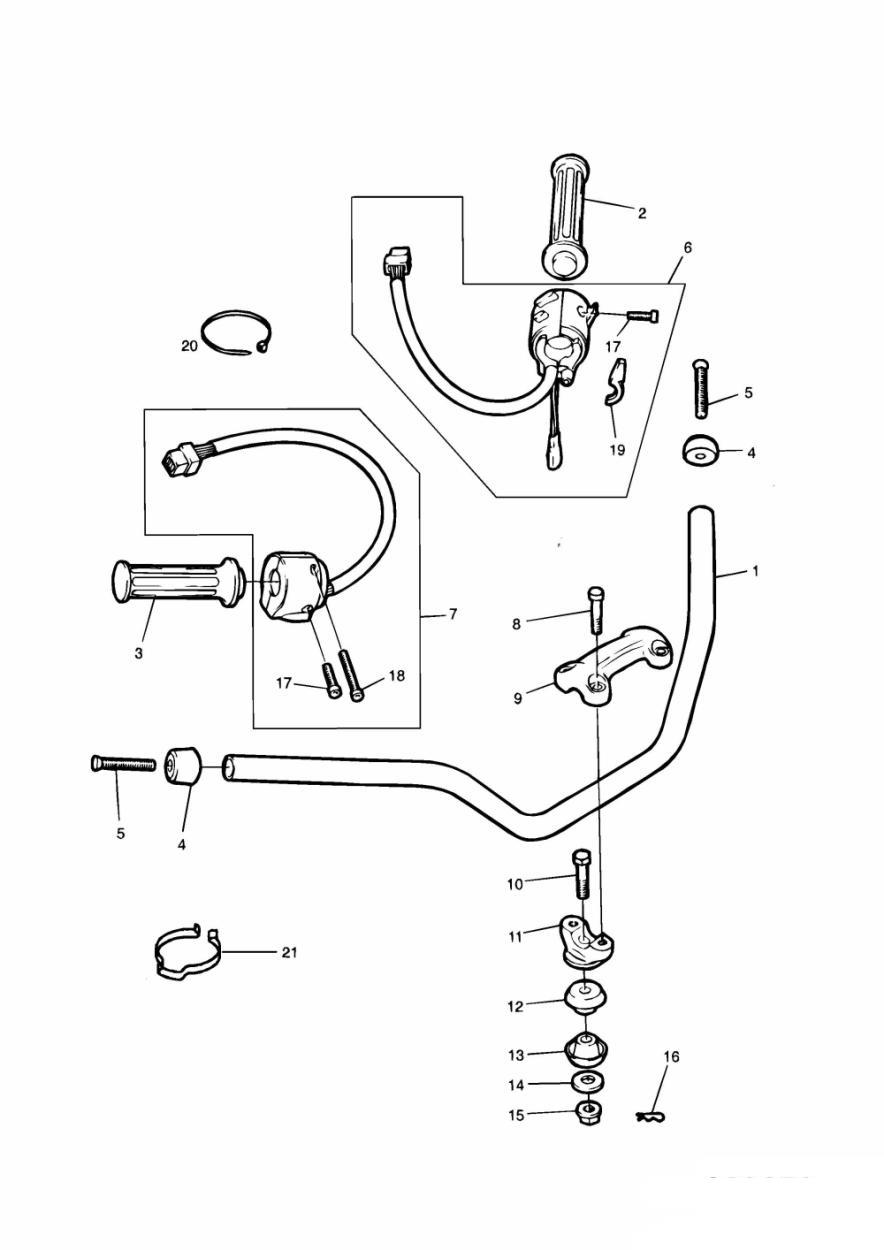 Handlebars and Switches exploded diagram