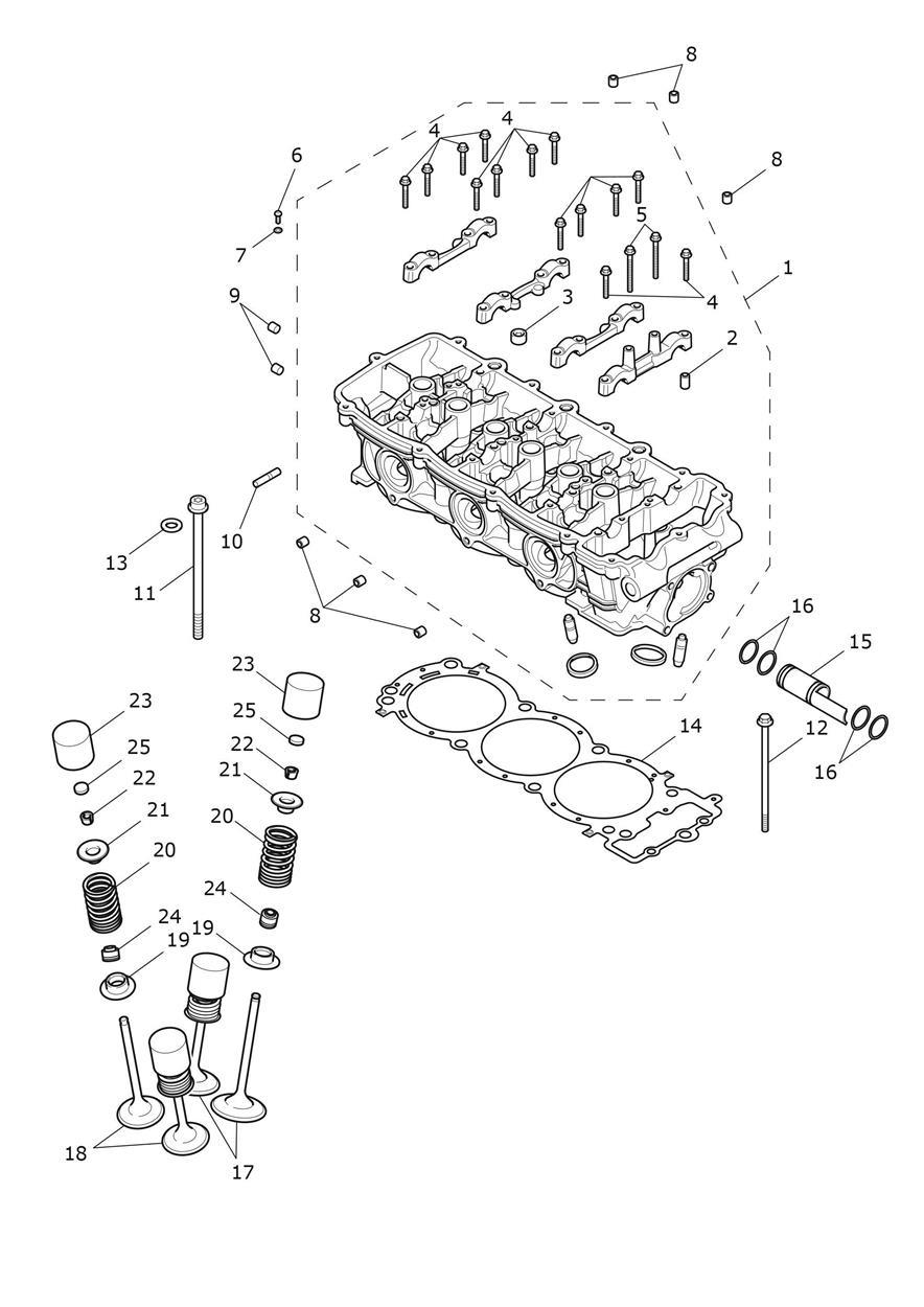 Cylinder Head & Valves exploded diagram