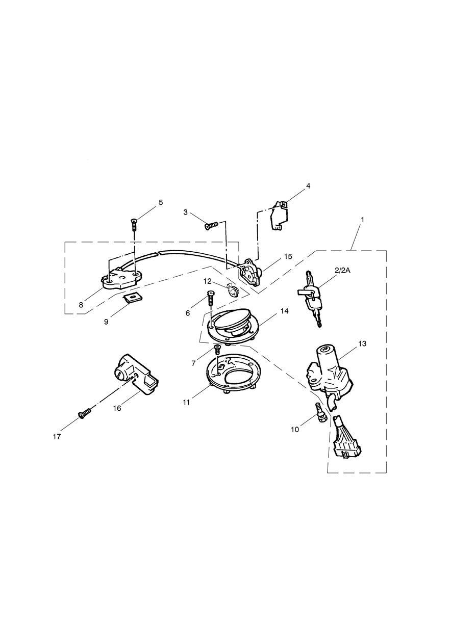 Ignition Switch/Seat Lock exploded diagram