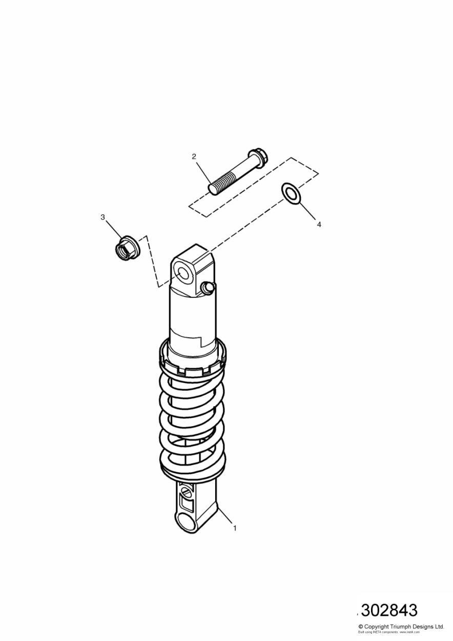 Rear Suspension Unit 900cc Model exploded diagram