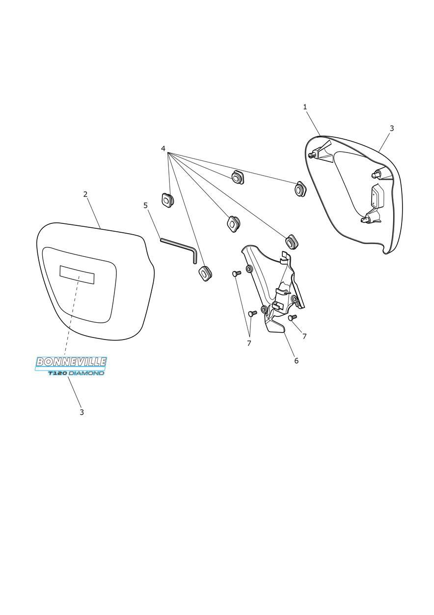 Side Fairing Panels - T120 Diamond exploded diagram