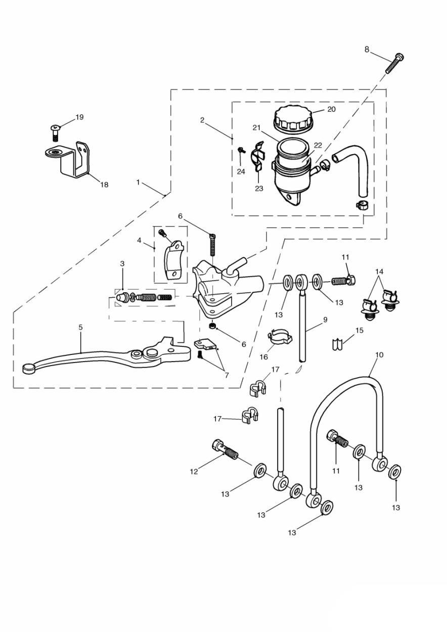 Front Brake Master Cylinder exploded diagram