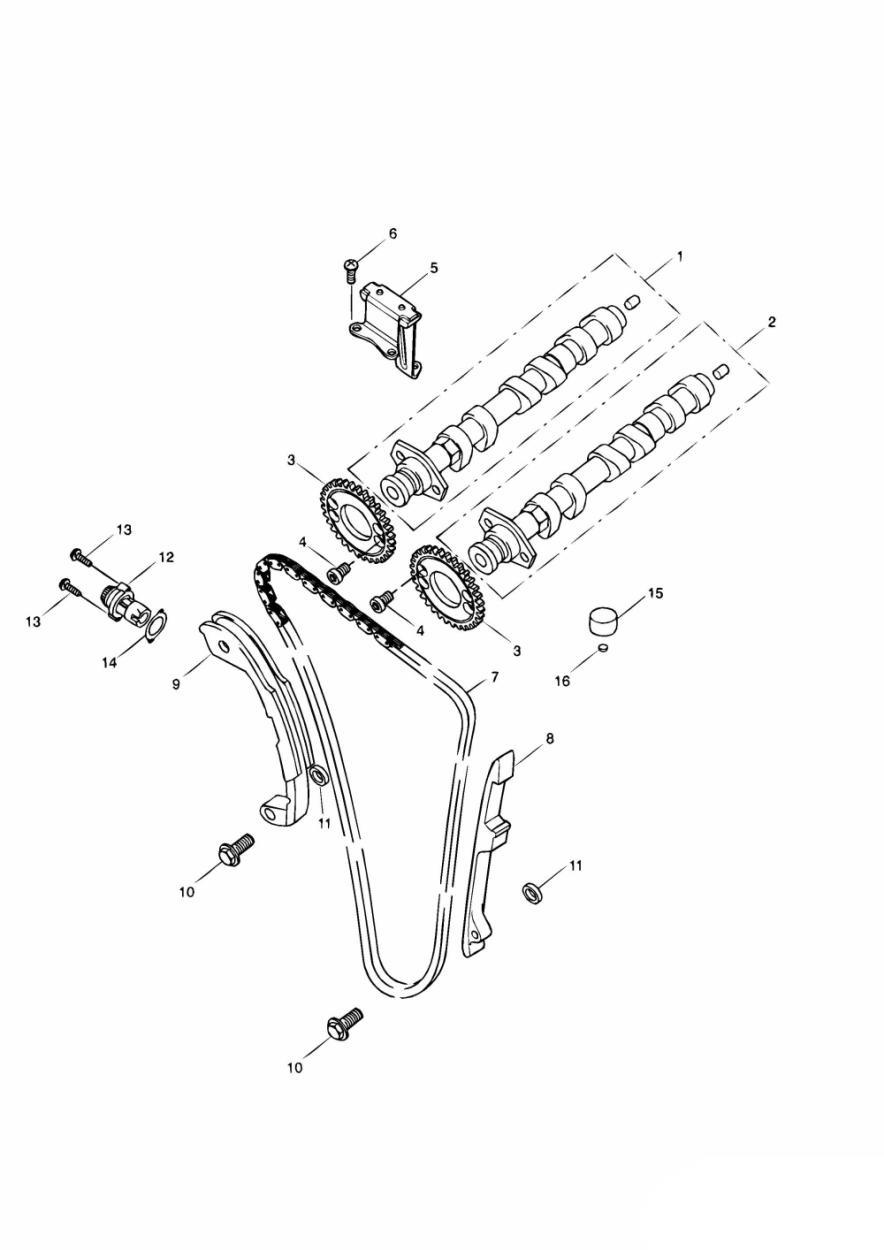 Camshaft and Drive exploded diagram