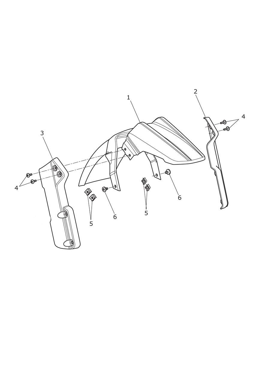 Front Mudguard exploded diagram