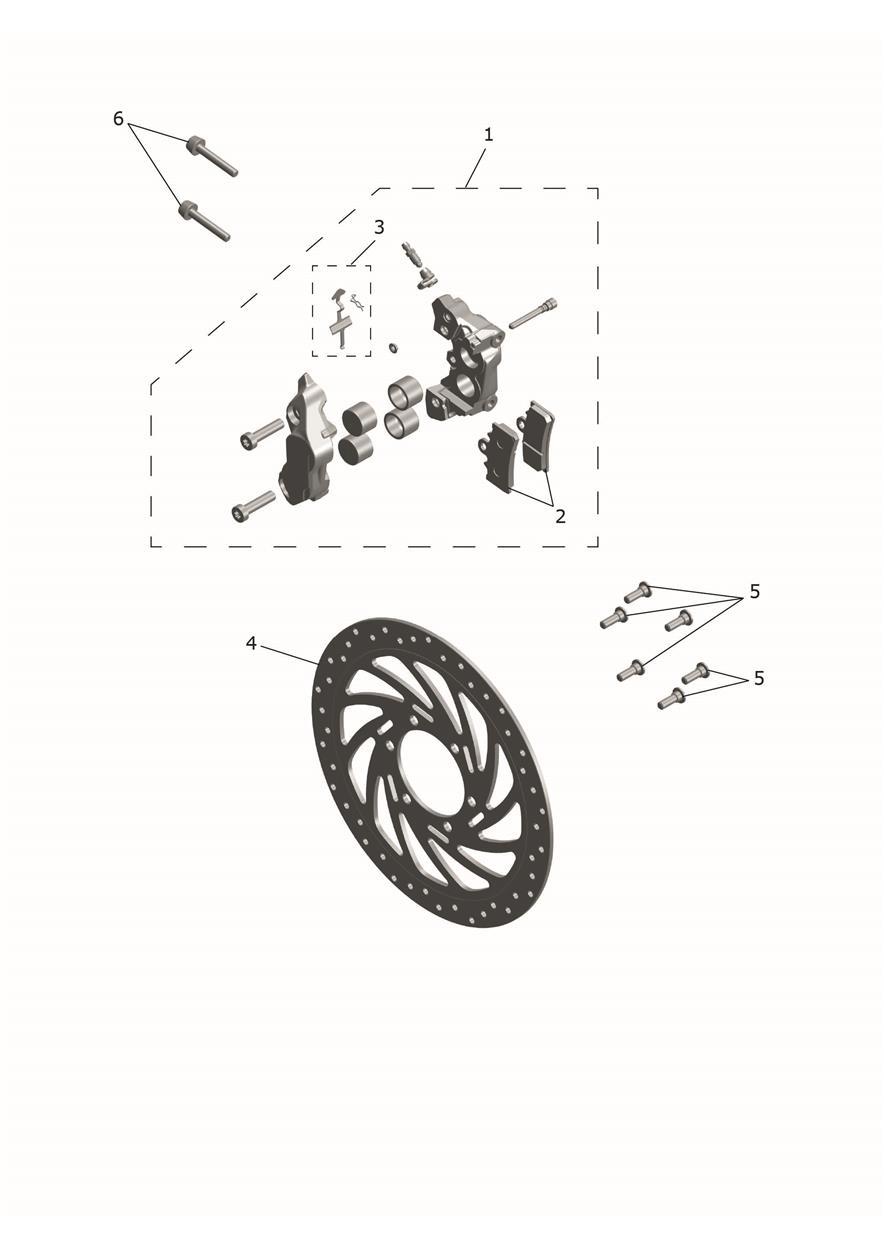 Front Caliper & Disc exploded diagram