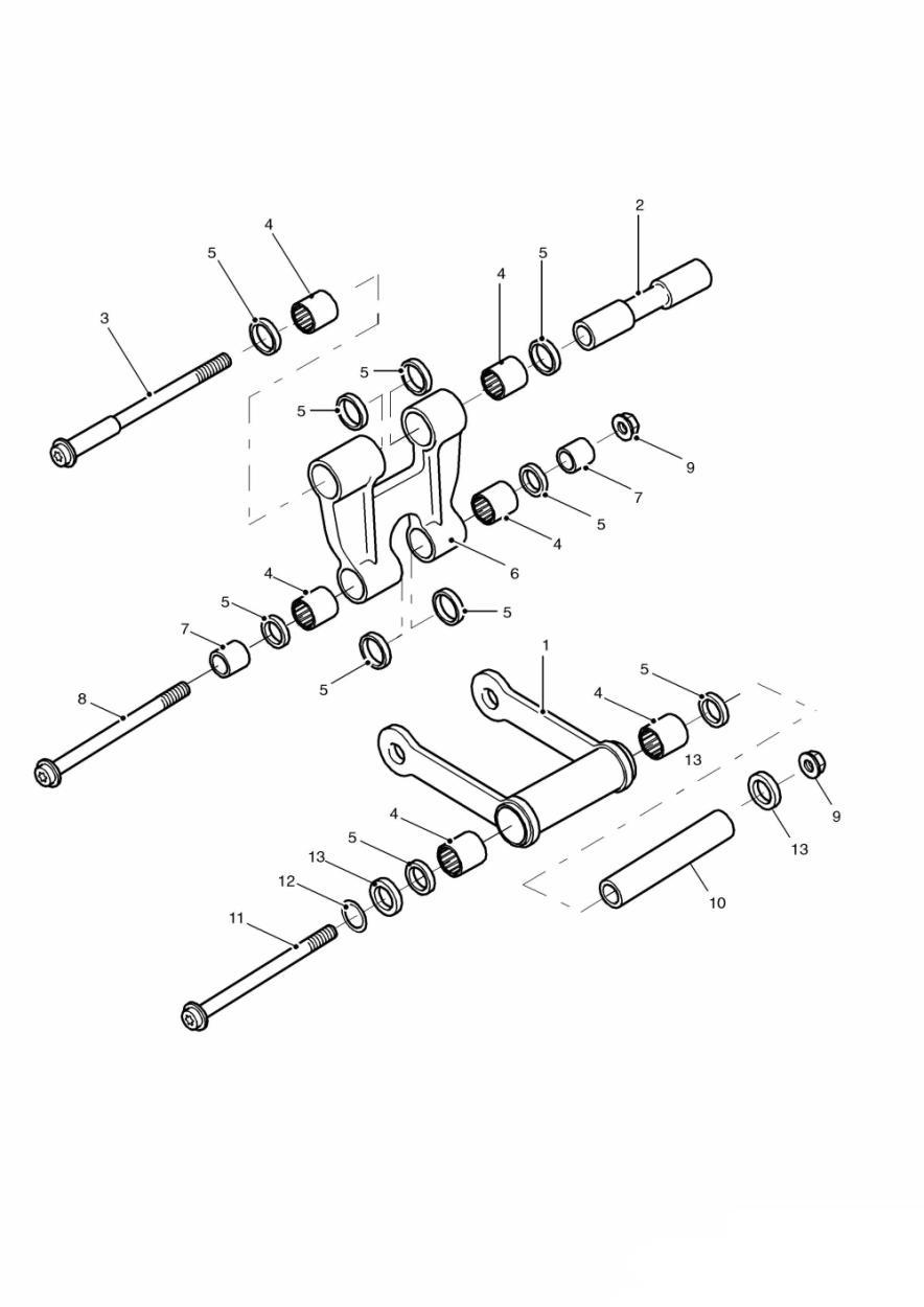 Rear Suspension Linkage exploded diagram