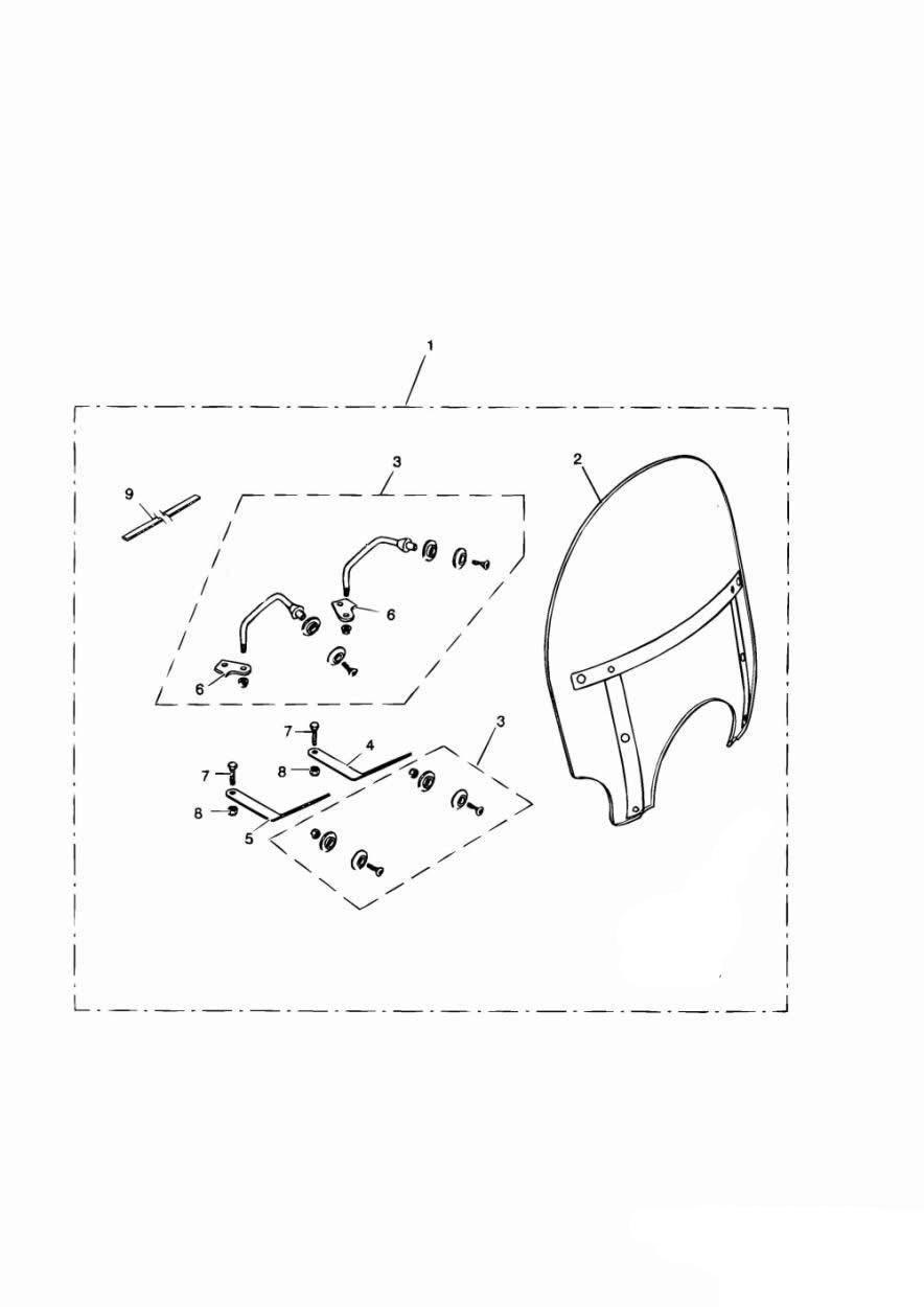 Roadster Screen Kit exploded diagram