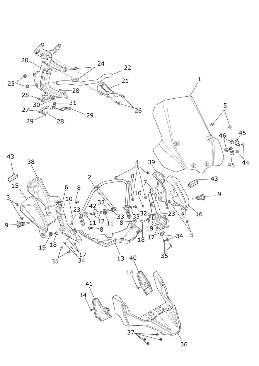Cockpit exploded diagram