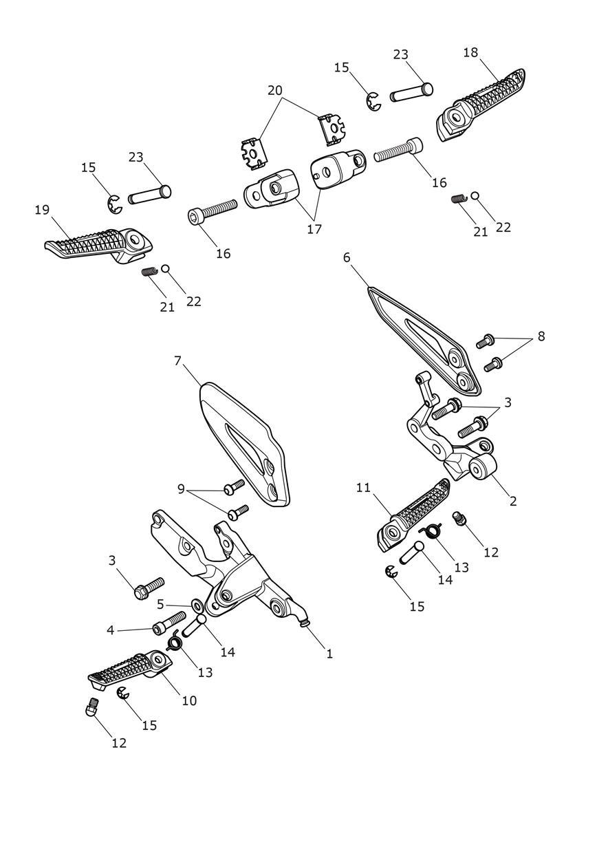 Foot Controls exploded diagram