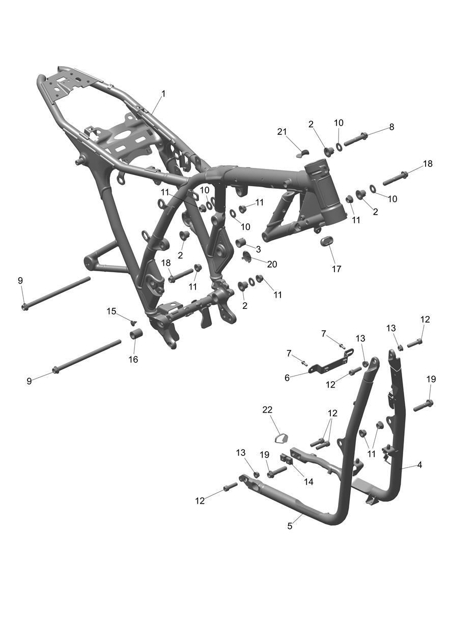 Main Frame Assembly exploded diagram