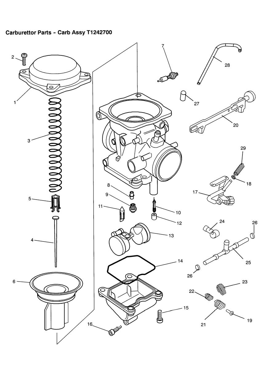 Carburettor Parts - Carb Assy T1242700 exploded diagram