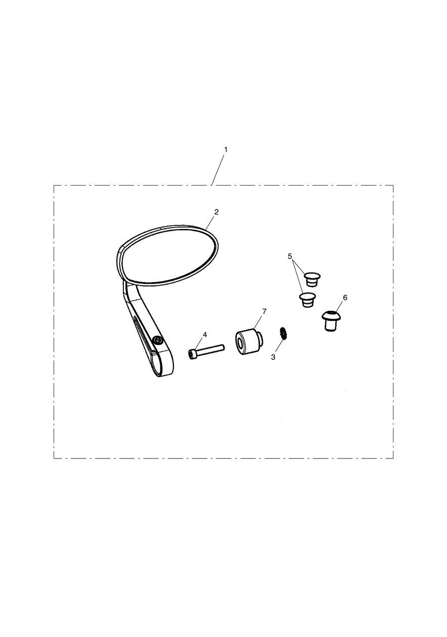 Bar End Mirror Kit, Black Anodised exploded diagram