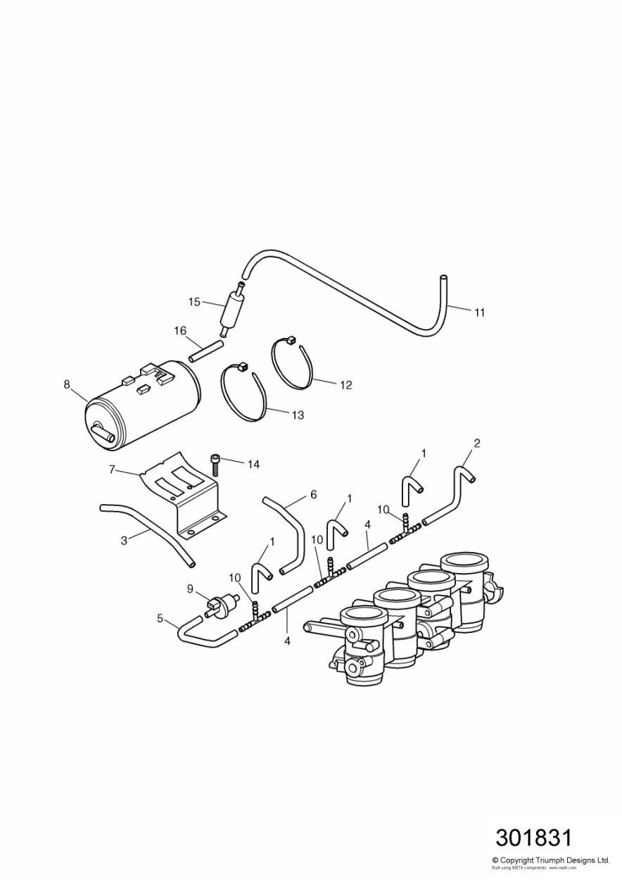 Evaporative Loss Equipment California only - Daytona 600 exploded diagram
