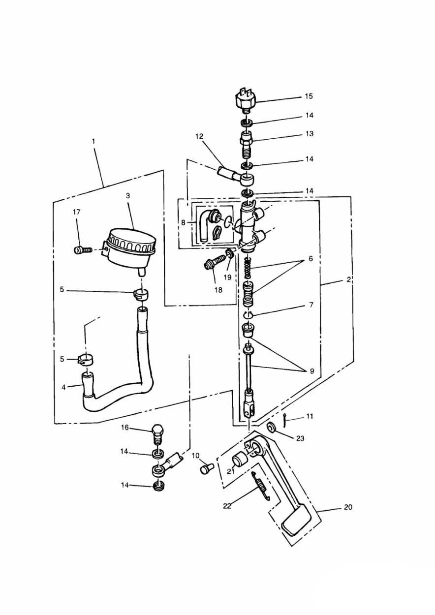 Rear Brake Master Cylinder exploded diagram