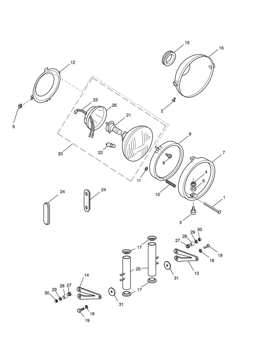 Headlight Assembly - Bonneville Special Edition (MY13) exploded diagram