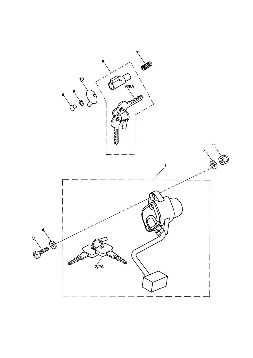 Ignition Switch & Steering Lock exploded diagram