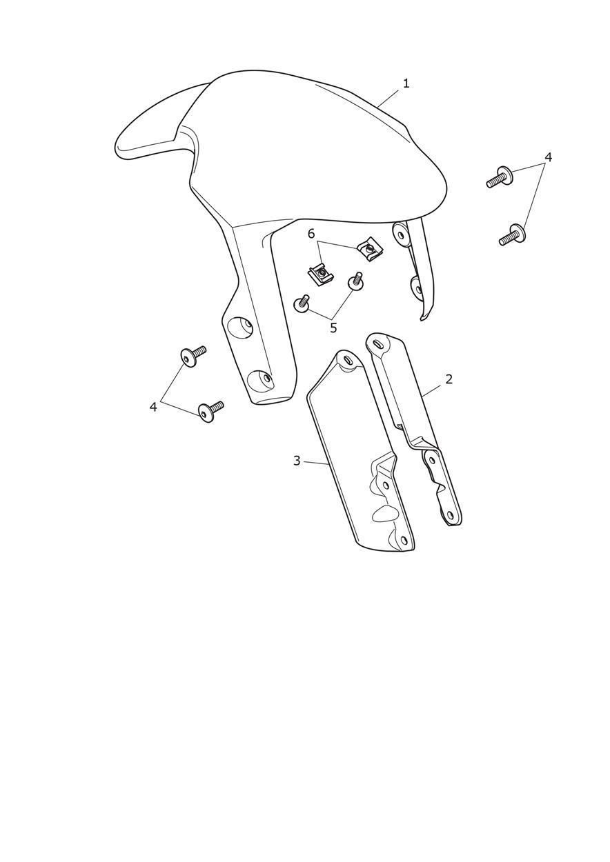 Front Mudguard exploded diagram