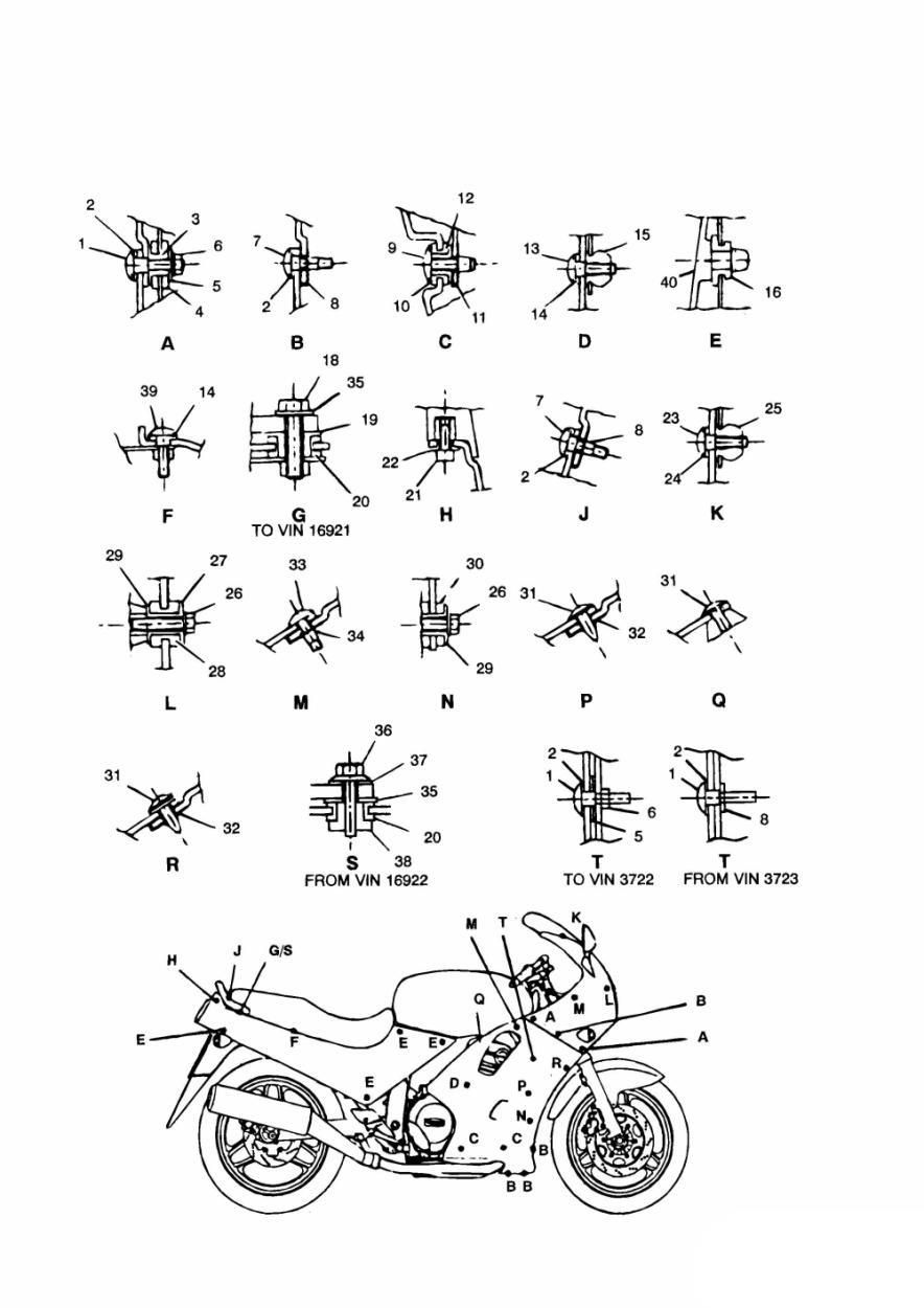 Bodywork Fixings exploded diagram