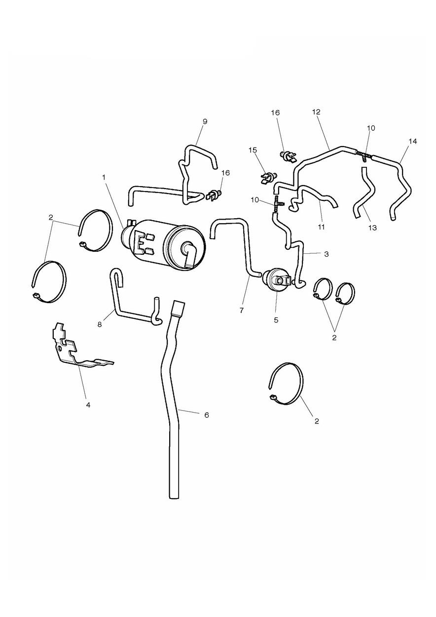 Evaporative Loss Control System - California Only - Non ABS Version exploded diagram