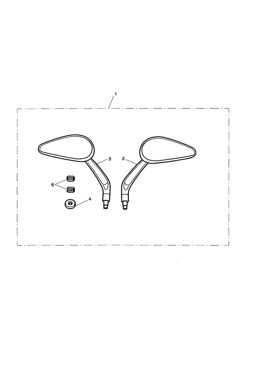 Teardrop Style Mirrors, Kit exploded diagram