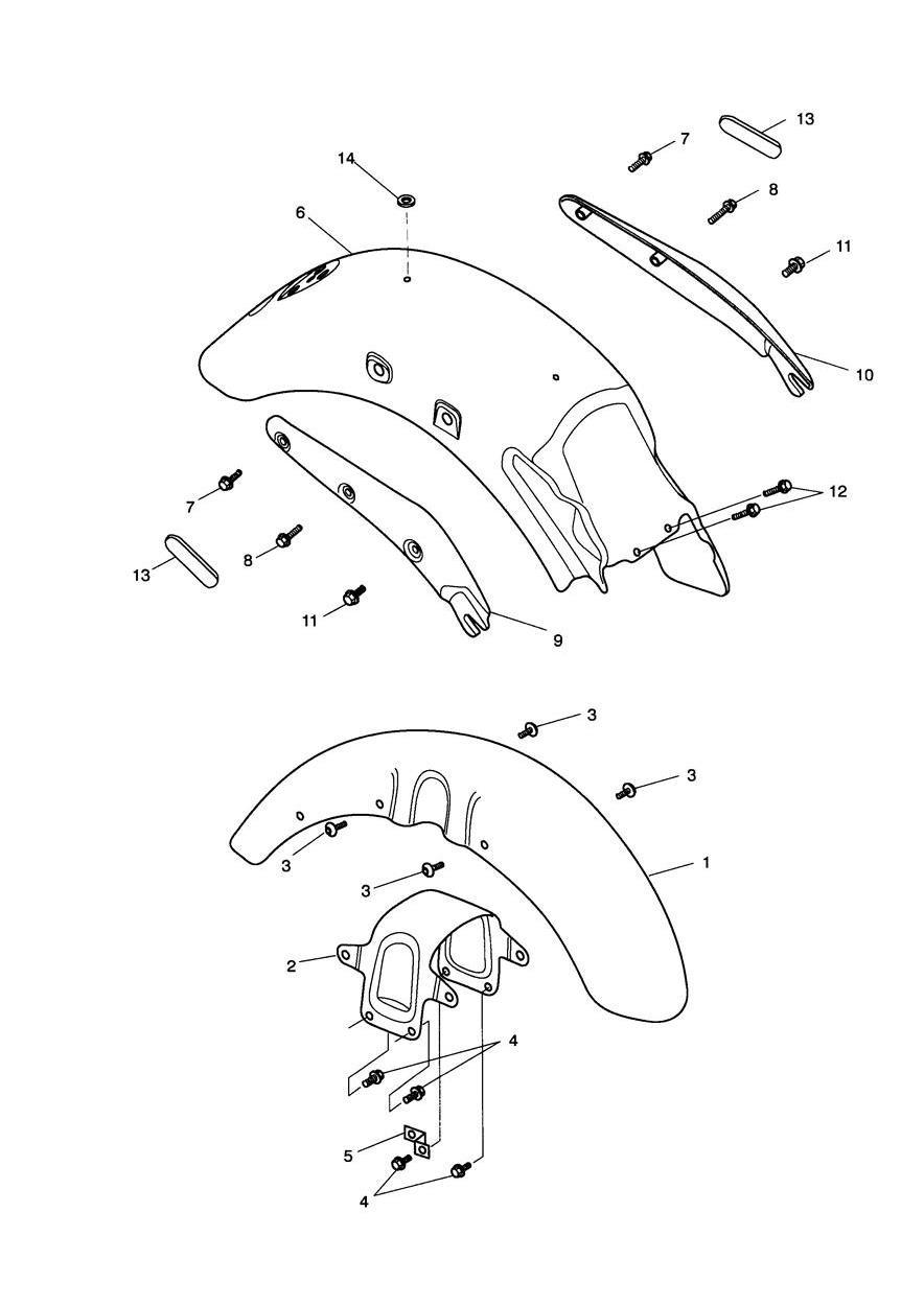 Mudguards exploded diagram