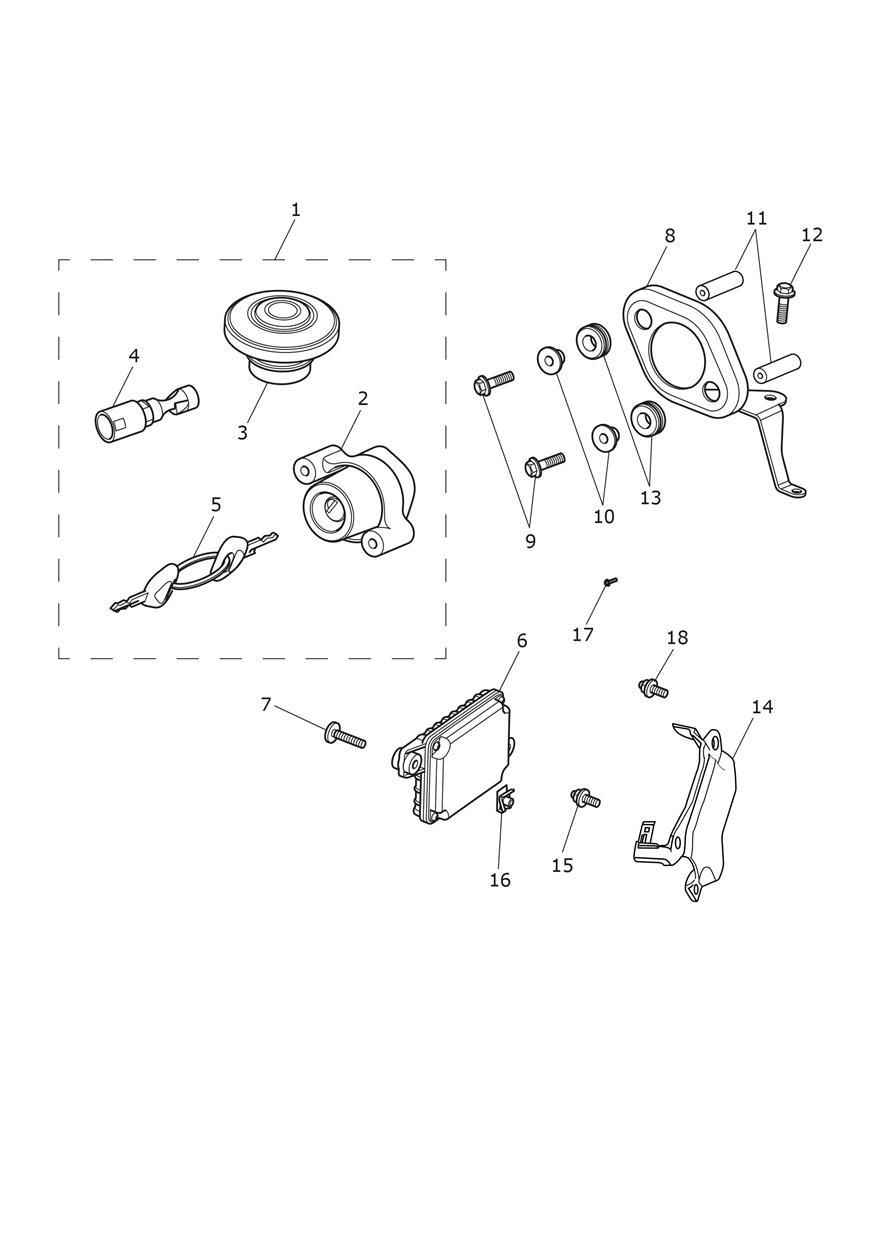 Ignition Switch & Lockset exploded diagram
