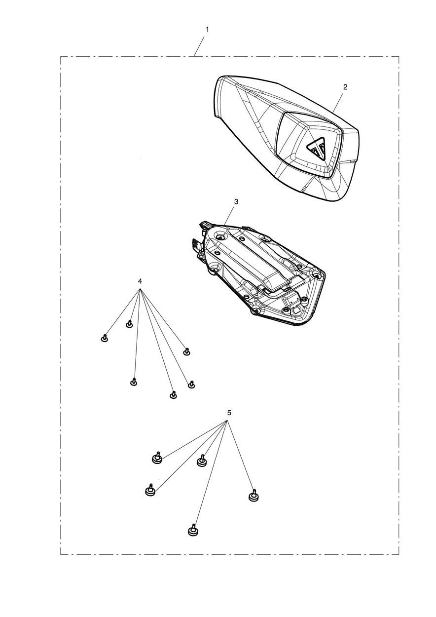 Seat Cowl Kit, Painted exploded diagram