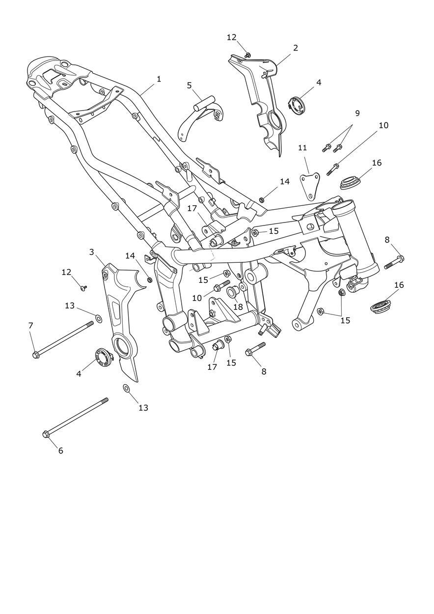 Main Frame Assembly exploded diagram