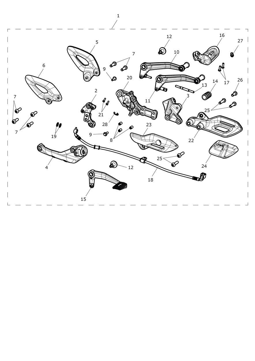 Foot Control Kit, Middle, Black exploded diagram