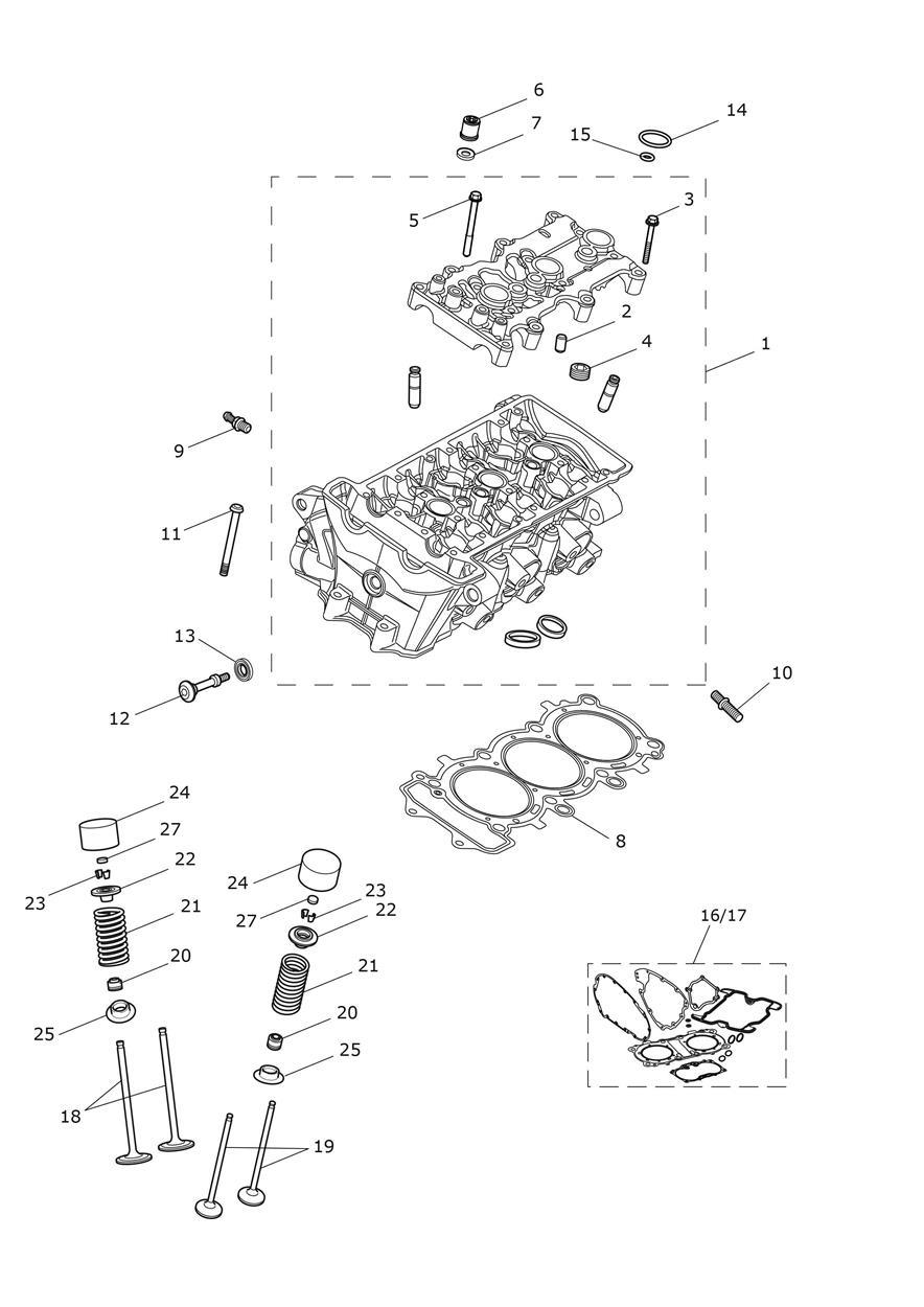 Cylinder Head & Valves exploded diagram