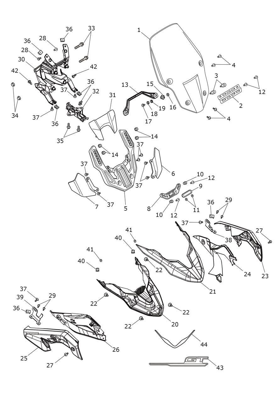 Cockpit exploded diagram