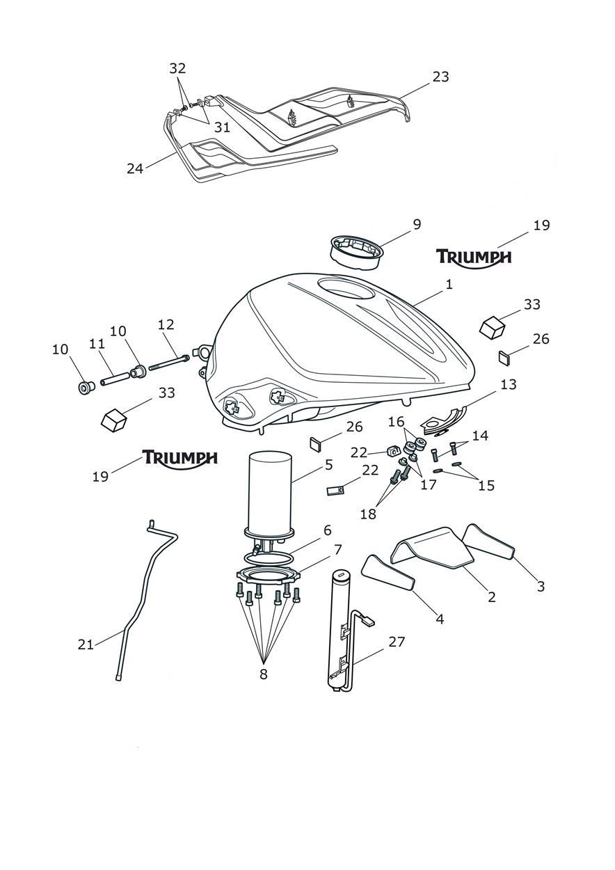 Fuel Tank, Fuel Pump & Fittings exploded diagram