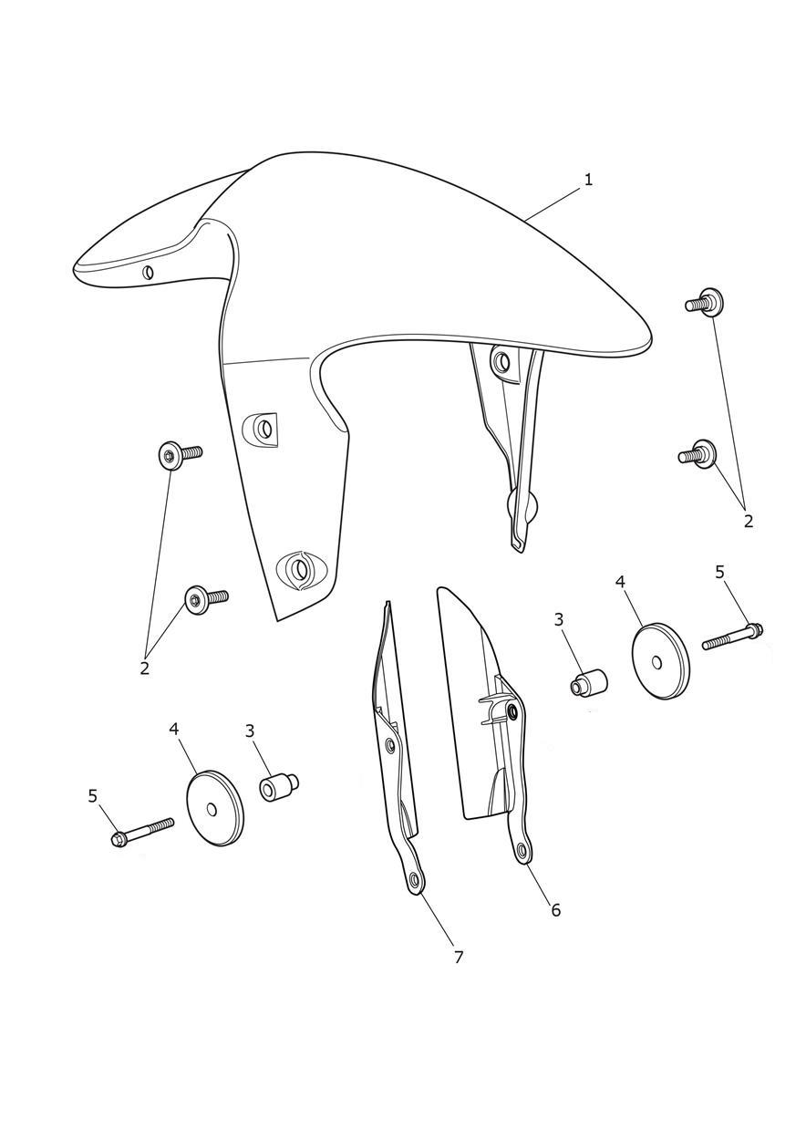 Front Mudguard exploded diagram