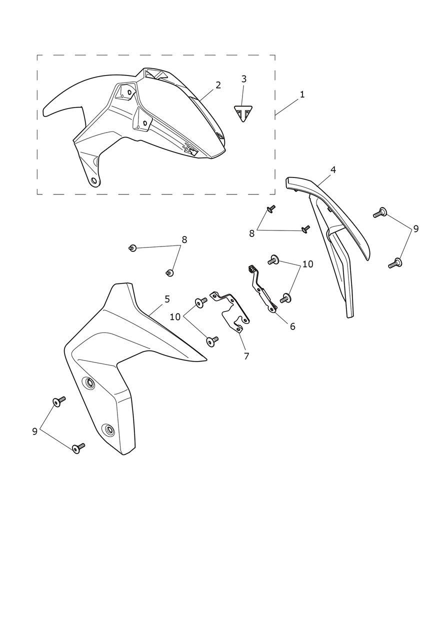 Front Mudguard exploded diagram