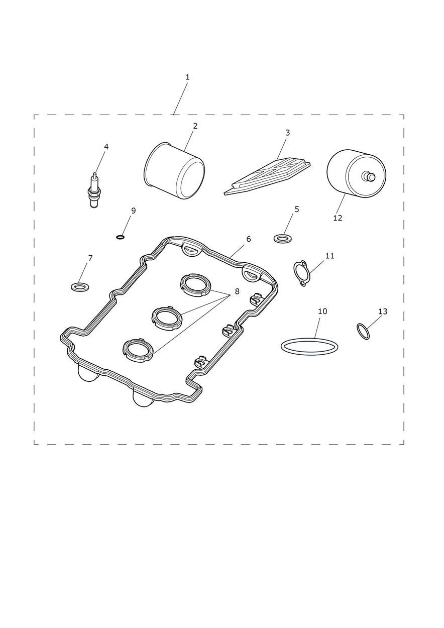 Service Kits - with Fuel Filter exploded diagram