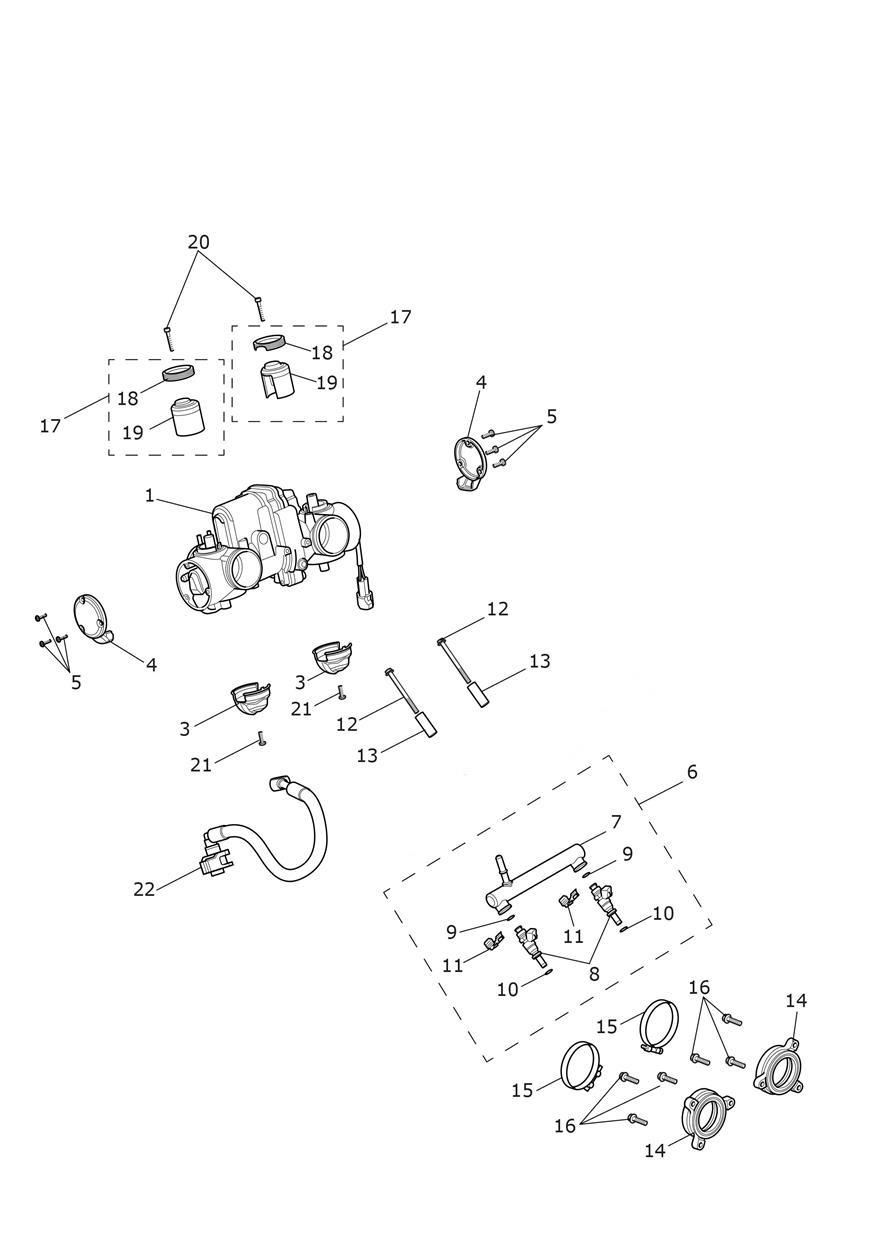 Throttle Bodies exploded diagram