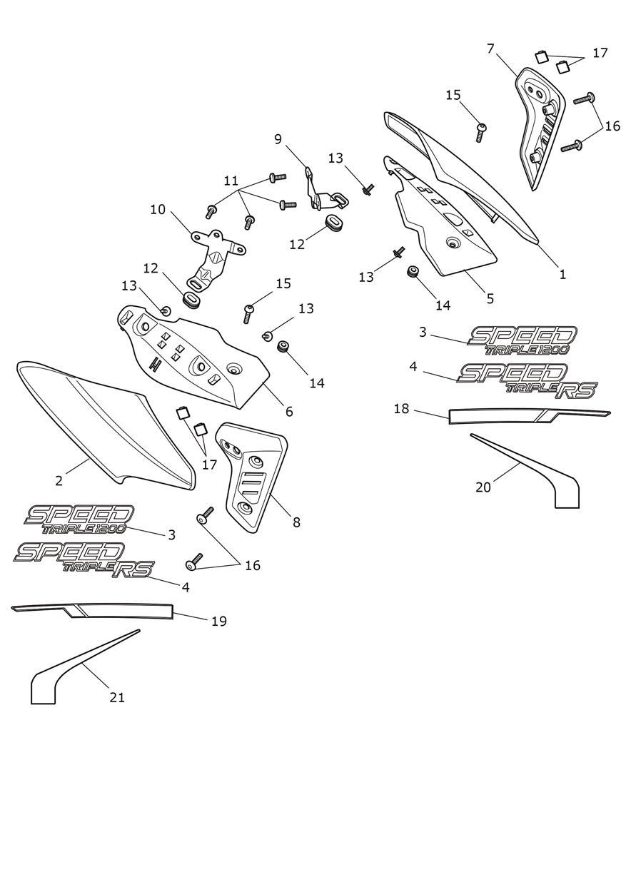 Side Fairing Assembly exploded diagram