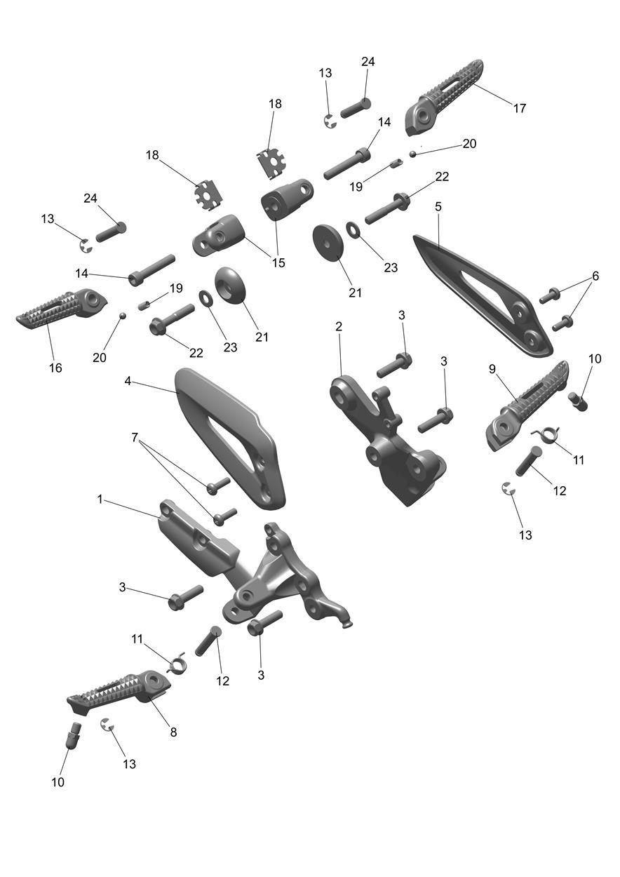 Foot Controls exploded diagram