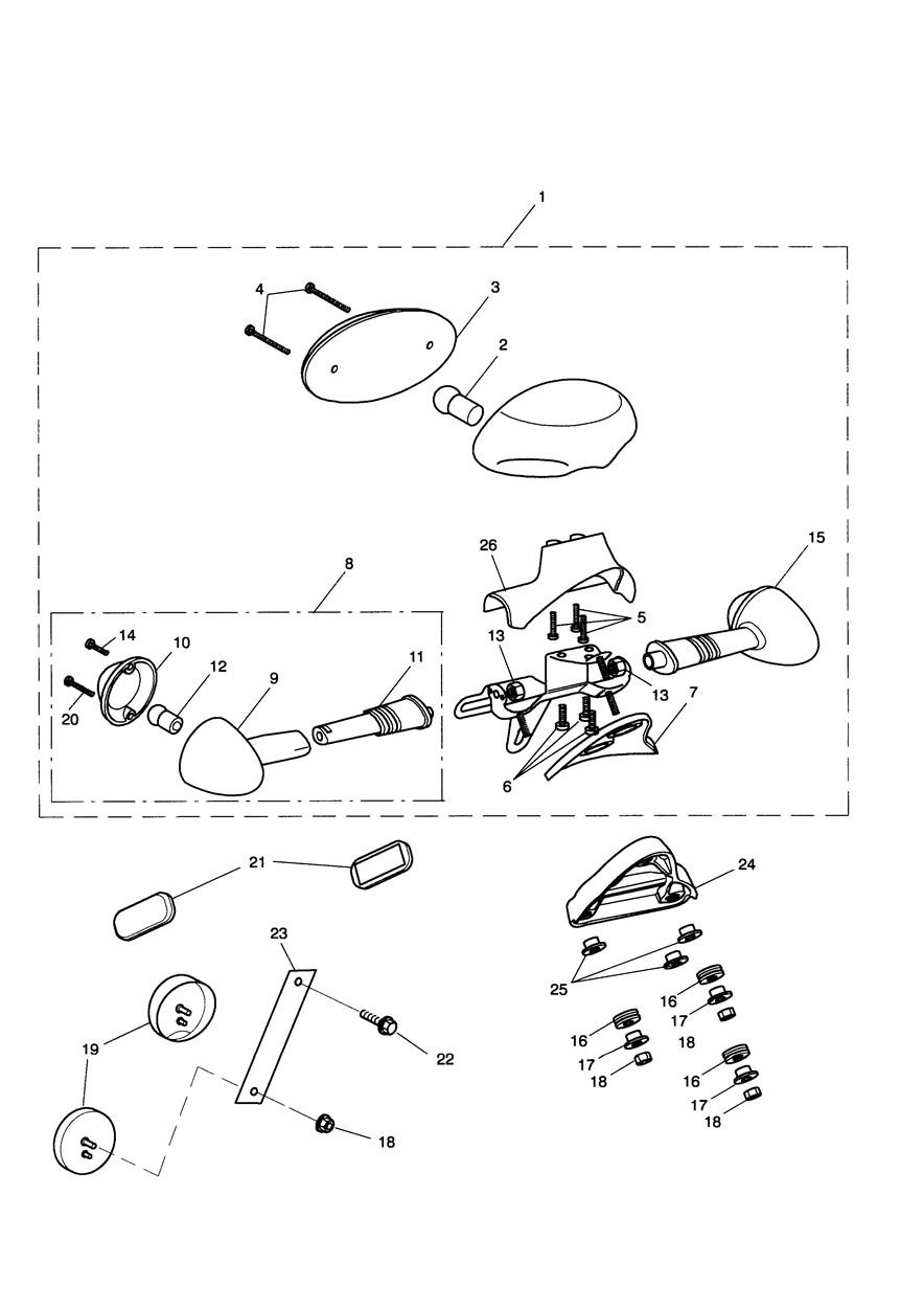 Rear Light & Rear Indicators exploded diagram