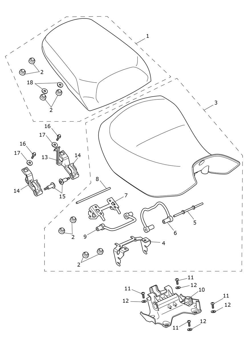 Seats exploded diagram